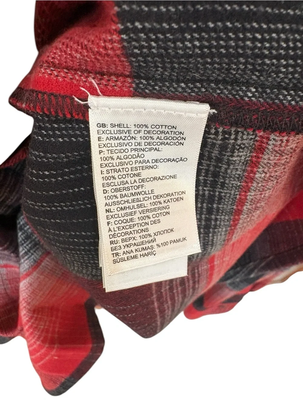The North Face Flannel Heavyweight Red Black Plaid 100% Cotton Shirt Size XL